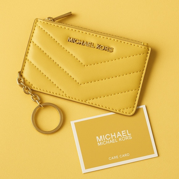 Michael Kors Jet Set Quilted Travel Coin Pouch Card Wallet NWT - Picture 1 of 6